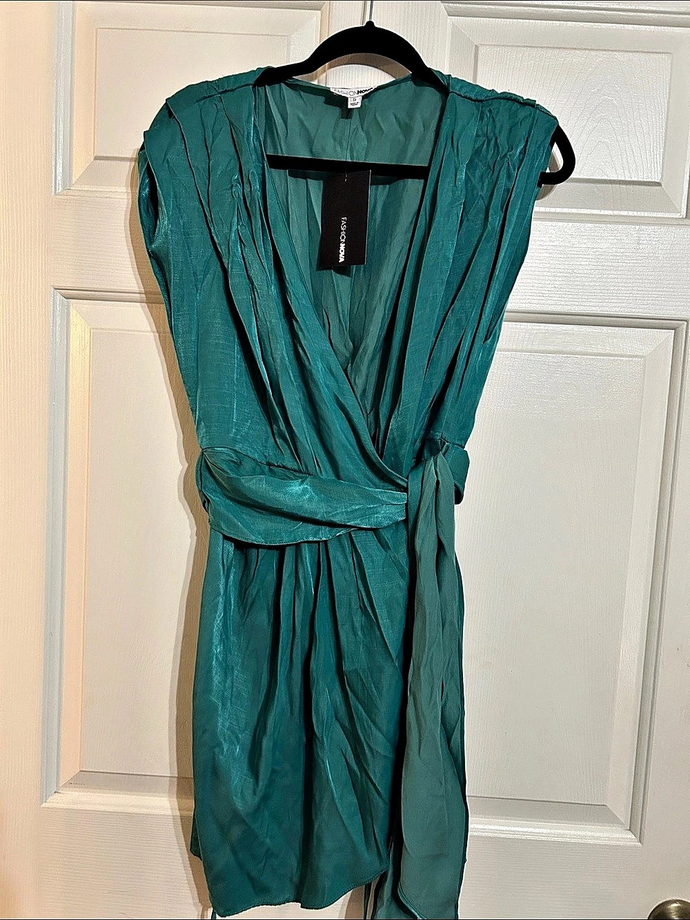 Fashion Nova Teal Green Wrap Mini Dress
